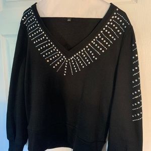 Black Sweater with rhinestones